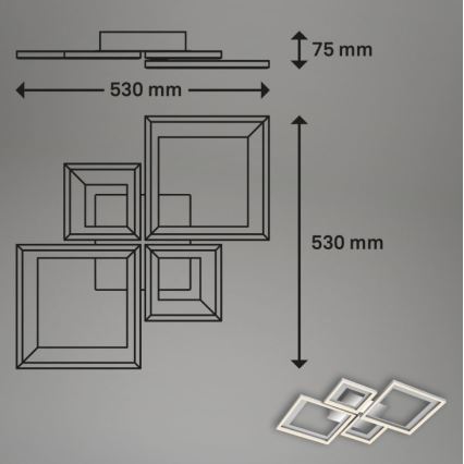 Briloner 3727-019 - LED Stmievateľné stropné svietidlo FRAME LED/38W/230V