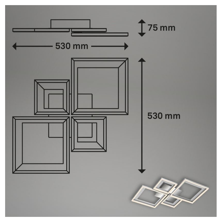 Briloner 3727-019 - LED Stmievateľné stropné svietidlo FRAME LED/38W/230V