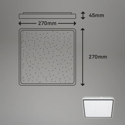 Briloner 3748-415 - LED stropné svietidlo STAR SKY LED/15W/230V 27x27 cm čierna