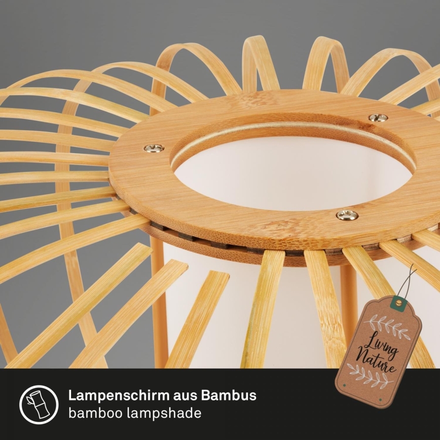 Briloner 3759011 - Stropné svietidlo 1xE27/10W/230V pr. 40 cm bambus