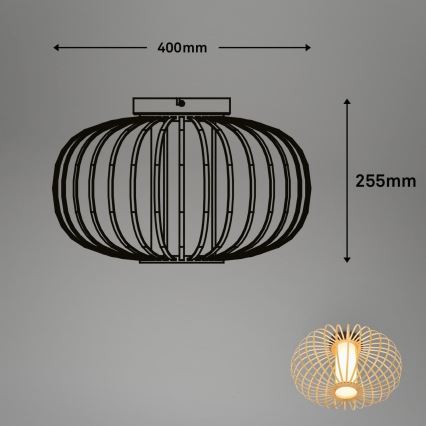 Briloner 3759011 - Stropné svietidlo 1xE27/10W/230V pr. 40 cm bambus