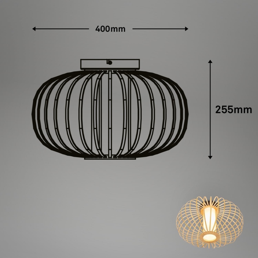 Briloner 3759011 - Stropné svietidlo 1xE27/10W/230V pr. 40 cm bambus