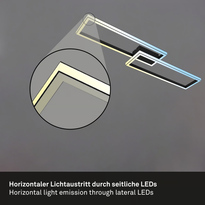 Briloner 3761015 - LED stmievateľné stropné svietidlo LED/45W/230V 2700-6500K čierna + diaľkové ovládanie