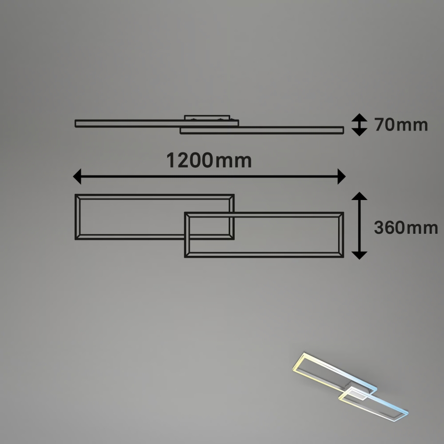 Briloner 3761019 - LED stmievateľné stropné svietidlo LED/45W/230V 2700-6500K matný chróm + diaľkové ovládanie
