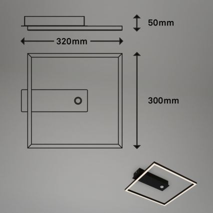 Briloner 3770-015 - LED stropné svietidlo so snímačom pohybu a súmraku FRAME LED/14W/230V 3000K 30x32 cm čierne