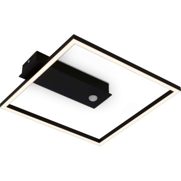 Briloner 3770-015 - LED stropné svietidlo so snímačom pohybu a súmraku FRAME LED/14W/230V 3000K 30x32 cm čierne