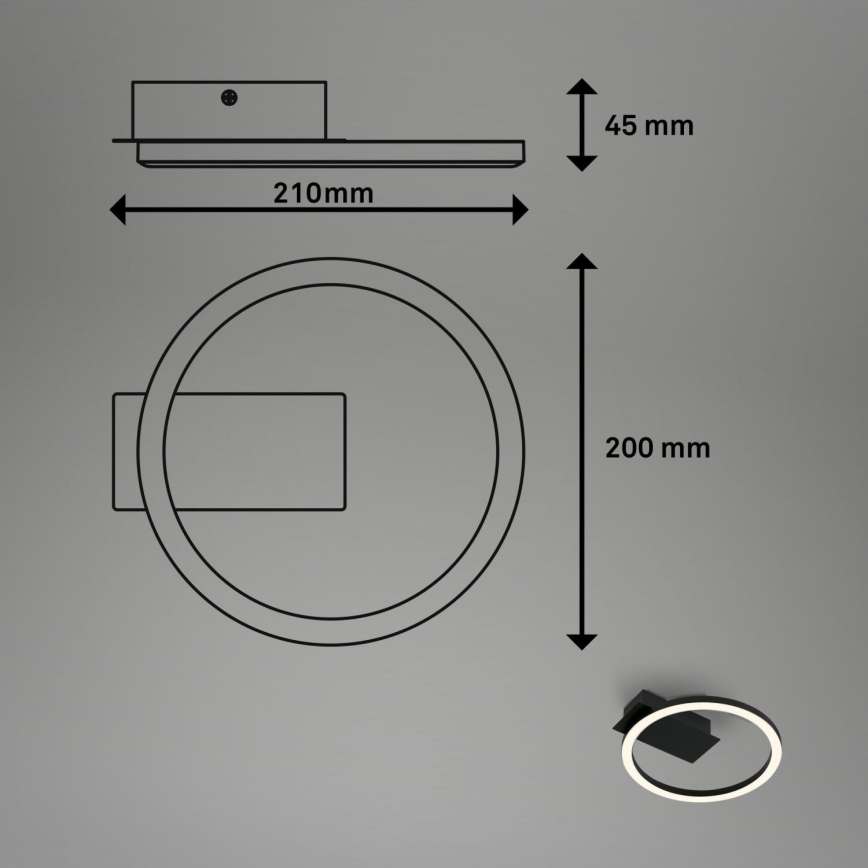 Briloner 3778-015 - LED Stropné svietidlo FRAME LED/5W/230V pr. 20 cm čierna