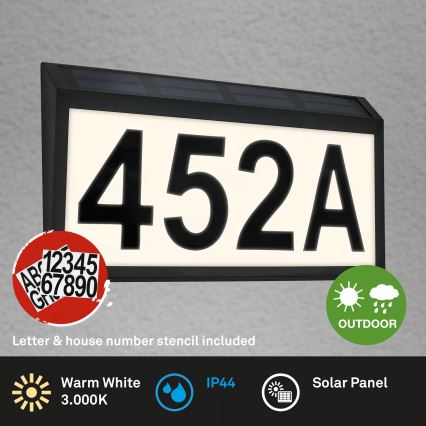 Briloner 3797015 - LED solárne domové číslo LED/0,5W/1,2V 1200 mAh IP44
