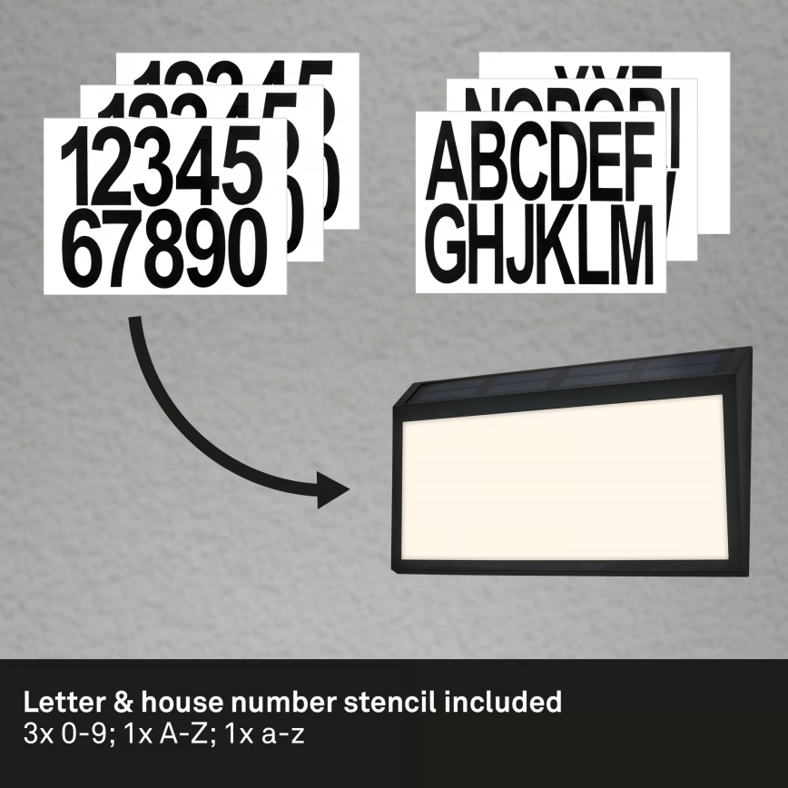 Briloner 3797015 - LED solárne domové číslo LED/0,5W/1,2V 1200 mAh IP44