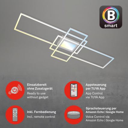 Briloner 3812019 - LED stmievateľné stropné svietidlo RAM LED/56W/230V Wi-Fi Tuya 111x42 cm + diaľkové ovládanie