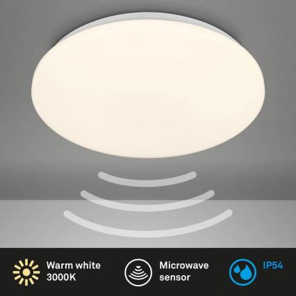 Briloner 3828-016 - LED stropné svietidlo do kúpeľne s pohybovým senzorom WALK LED/24W/230V IP54 pr. 35 cm biela