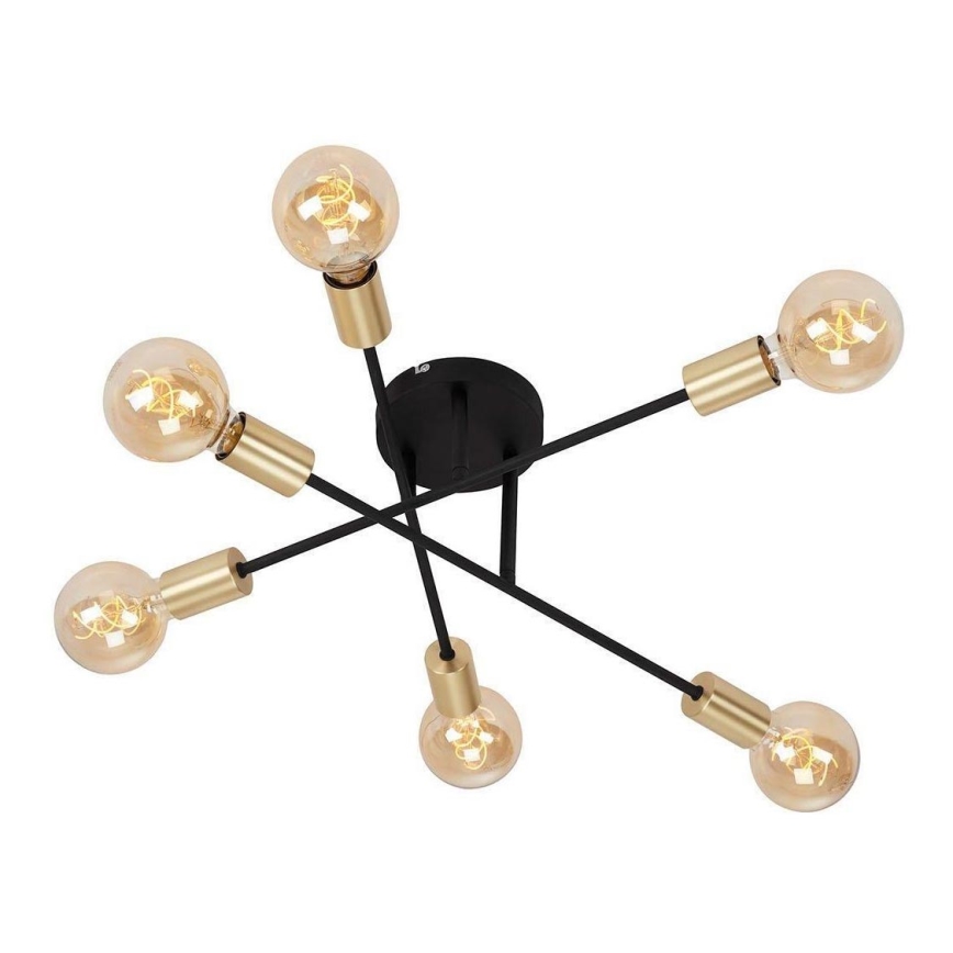Briloner 3868-065 - LED Prisadený luster BLACK STEEL 6xE27/60W/230V