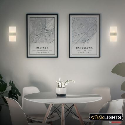 Briloner 3888012 - LED nabíjateľné nástenné svietidlo s pohybovým a súmrakovým senzorom AURA LED/2,5W/5V 1800 mAh matný chróm