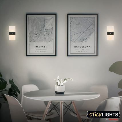 Briloner 3888015 - LED nabíjacie nástenné svietidlo s pohybovým a súmrakovým senzorom AURA LED/2,5W/5V 1800 mAh čierne