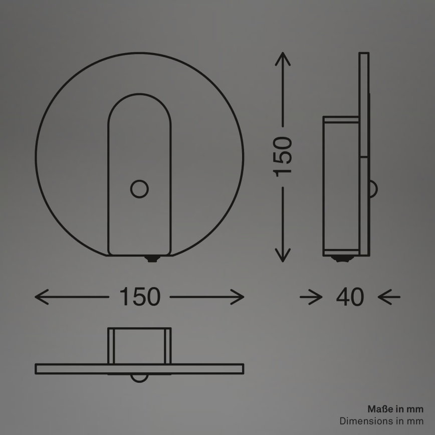 Briloner 3889015 - Nabíjateľné LED nástenné svietidlo s pohybovým a súmrakovým senzorom TARO LED/2,5W/5V 1800 mAh čierne