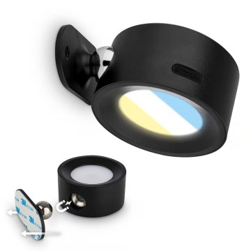 Briloner 3896015 - LED Stmievateľné nabíjacie nástenné svietidlo TARI LED/1,6W/5V 1500 mAh čierna