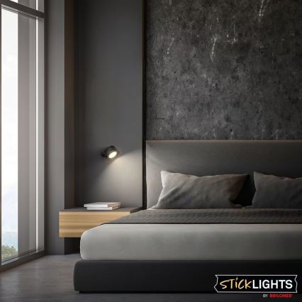 Briloner 3896015 - LED Stmievateľné Dobíjateľné Nástenné Svietidlo TARI LED/1,6W/5V 1500 mAh čierna