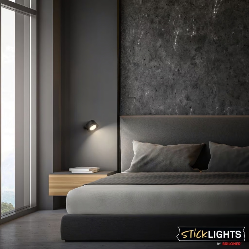 Briloner 3896015 - LED Stmievateľné Dobíjateľné Nástenné Svietidlo TARI LED/1,6W/5V 1500 mAh čierna