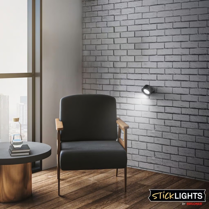 Briloner 3896015 - LED Stmievateľné Dobíjateľné Nástenné Svietidlo TARI LED/1,6W/5V 1500 mAh čierna