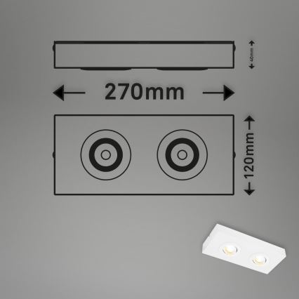 Briloner 3996026 - LED Bodové svietidlo CTS 2xLED/4W/230V 2700/4000K biela