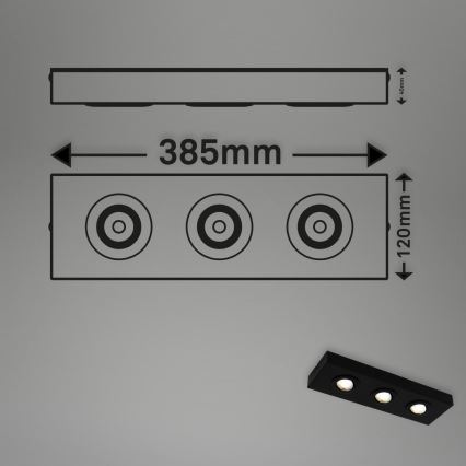 Briloner 3996035 - LED Bodové svietidlo CTS 3xLED/4W/230V 2700/4000K čierna