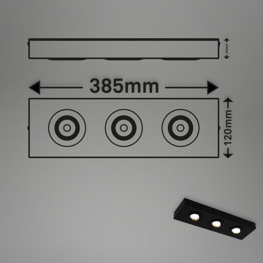 Briloner 3996035 - LED Bodové svietidlo CTS 3xLED/4W/230V 2700/4000K čierna