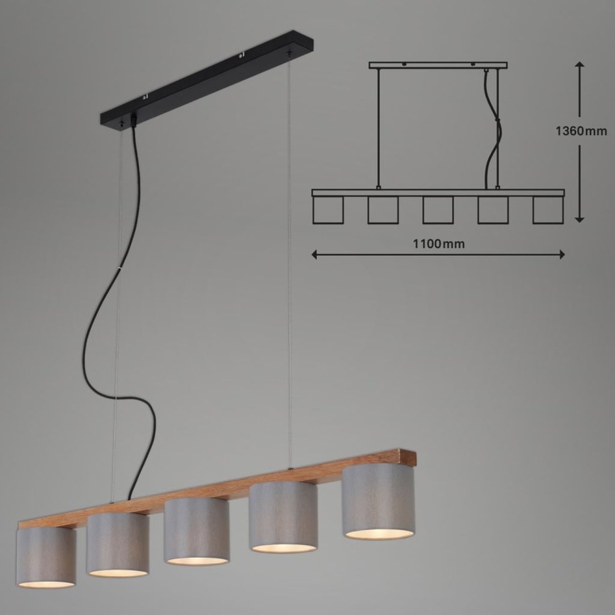 Briloner 4075-054 - Závesný luster RHON na lankách 5xE14/25W/230V