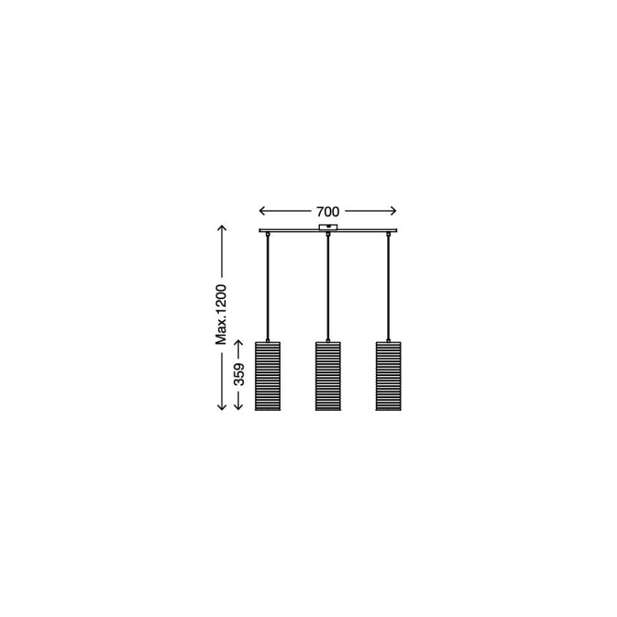 Briloner 4313-038 - Luster na lanku 3xE27/60W/230V