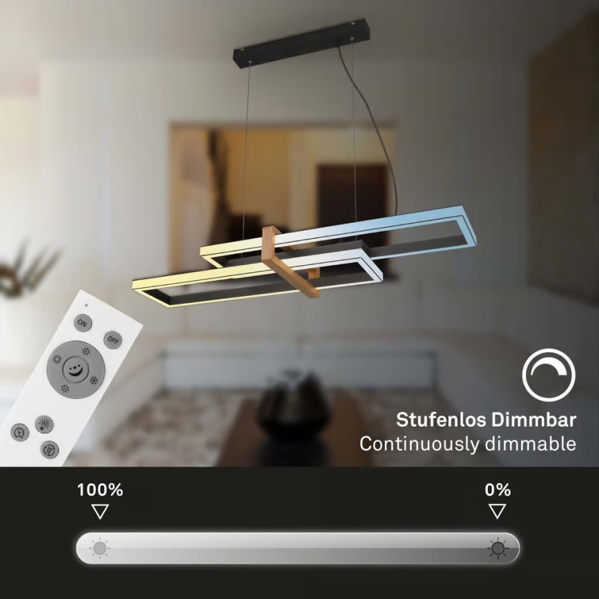 Briloner 4768015 - LED stmievateľný luster na lane LED/44W/230V 2700-6500K + diaľkové ovládanie