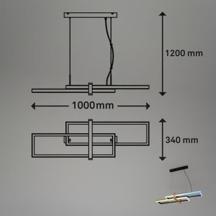 Briloner 4768015 - LED stmievateľný luster na lane LED/44W/230V 2700-6500K + diaľkové ovládanie