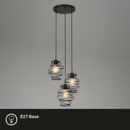 Briloner 4870-035 - Závesné svietidlo na lankách 3xE27/60W/230V