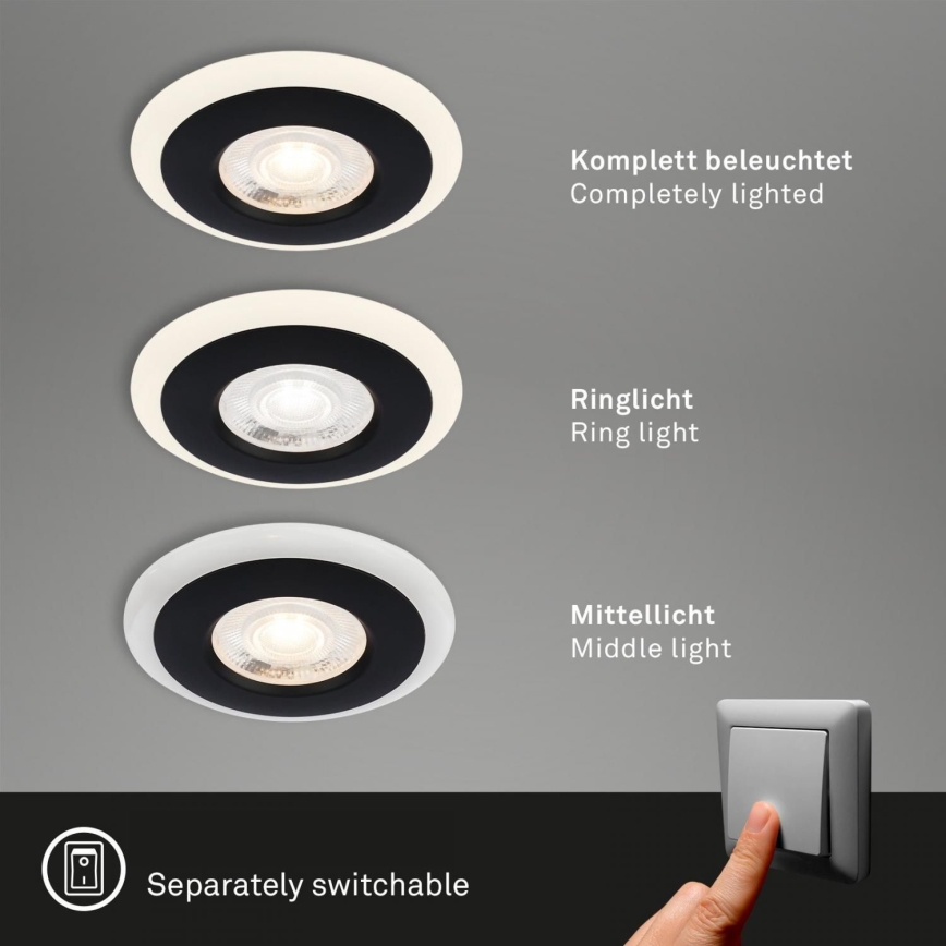 Briloner 7039-035 - SADA 3x LED Kúpeľňové podhľadové svietidlo LED/5W/230V IP44