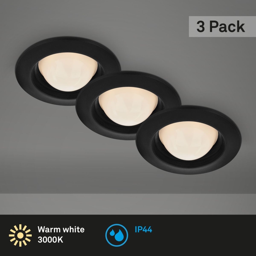 Briloner 7056-035 - SADA 3x LED Kúpeľňové podhľadové svietidlo LED/3W/230V IP44