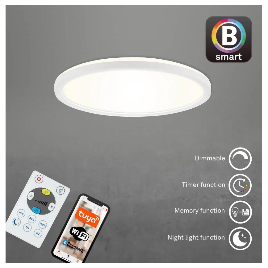 Briloner 7058-016 - LED Stmievateľné svietidlo SLIM LED/18W/230V 2700-6500K Wi-Fi Tuya + diaľkové ovládanie