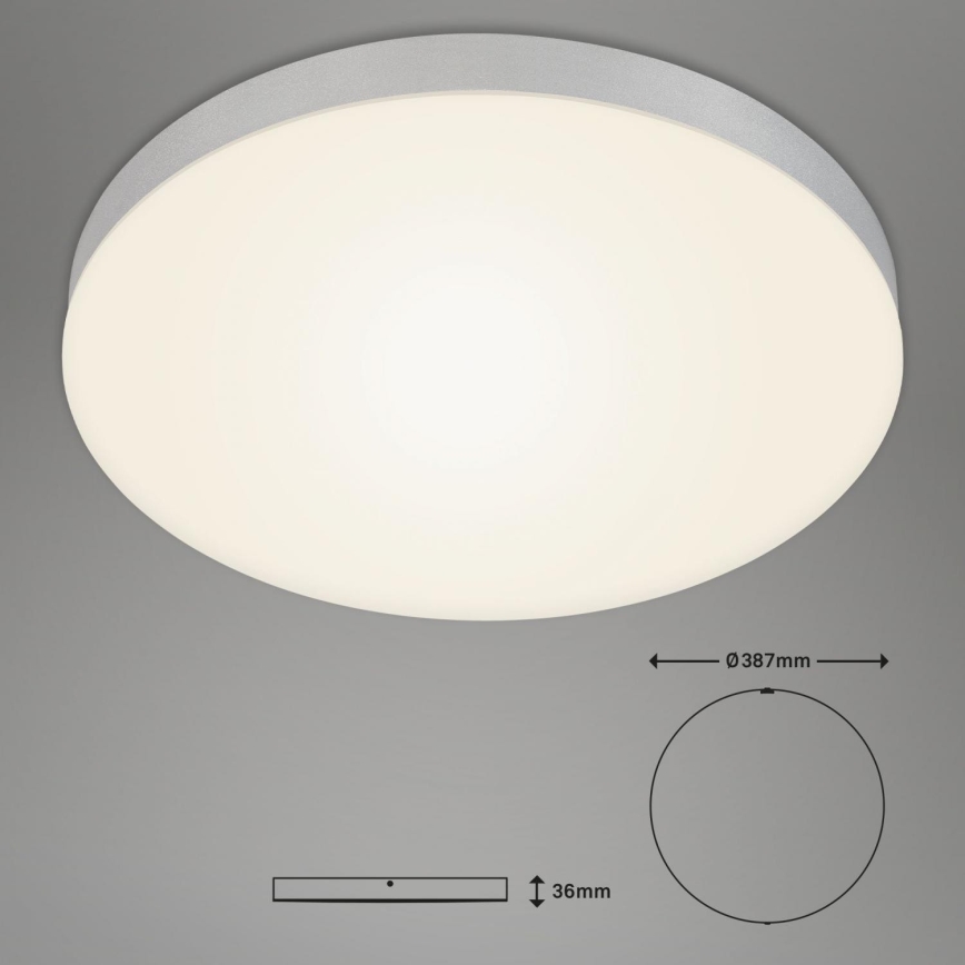 Briloner 7068-014 - LED Stropné svietidlo FLAME LED/24,5W/230V 3000K pr. 38 cm strieborná
