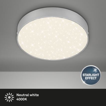 Briloner 7073-414 - LED Stropné svietidlo STAR SKY LED/16W/230V 4000K pr. 21 cm strieborná