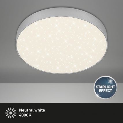 Briloner 7074-414 - LED Stropné svietidlo STAR SKY LED/21W/230V 4000K pr. 28 cm strieborná