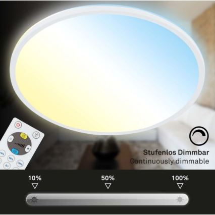 Briloner 7079-016 - LED Stmievateľné stropné svietidlo SLIM LED/18W/230V 2700-6500K + diaľkové ovládanie