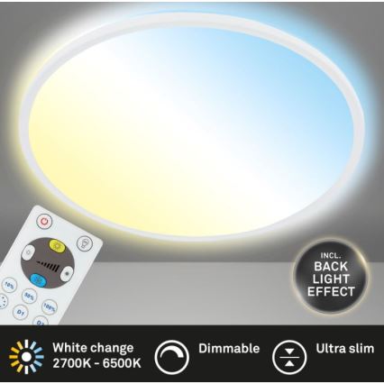 Briloner 7079-016 - LED Stmievateľné stropné svietidlo SLIM LED/18W/230V 2700-6500K + diaľkové ovládanie