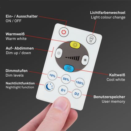 Briloner 7080-015 - LED Stmievateľné stropné svietidlo SLIM LED/22W/230V 2700-6500K + diaľkové ovládanie