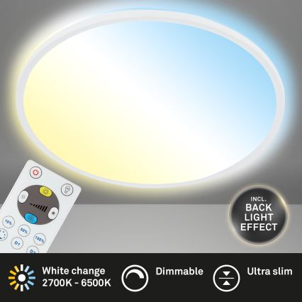 Briloner 7080-016 - LED Stmievateľné stropné svietidlo SLIM LED/22W/230V 2700-6500K + diaľkové ovládanie