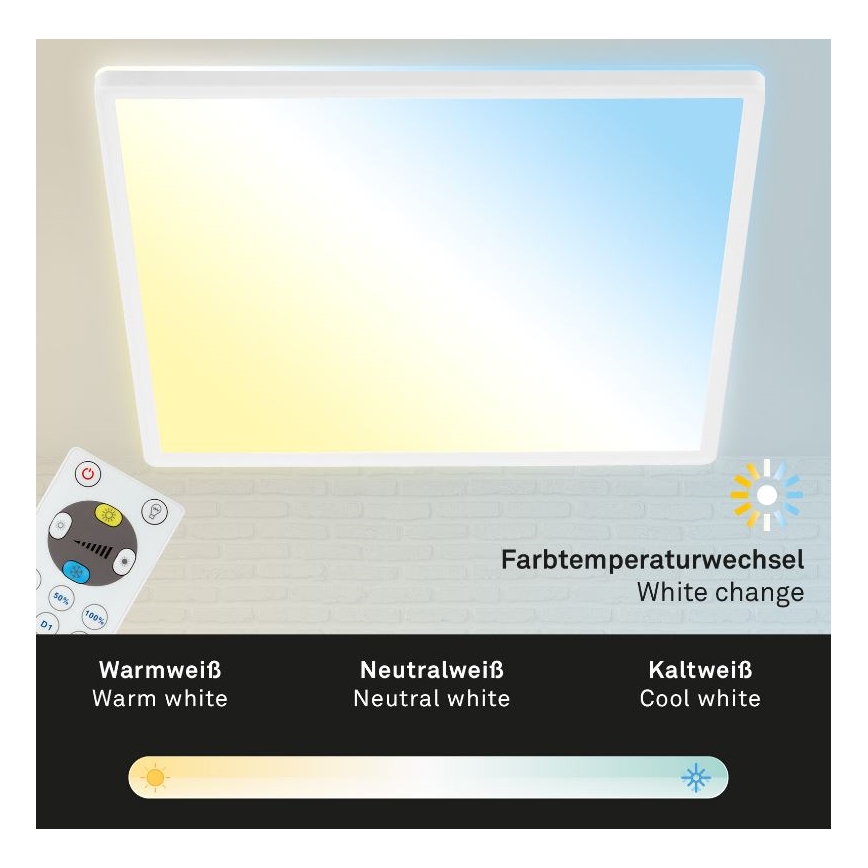 Briloner 7082-016 - LED Stmievateľné stropné svietidlo SLIM LED/22W/230V 2700-6500K + diaľkové ovládanie