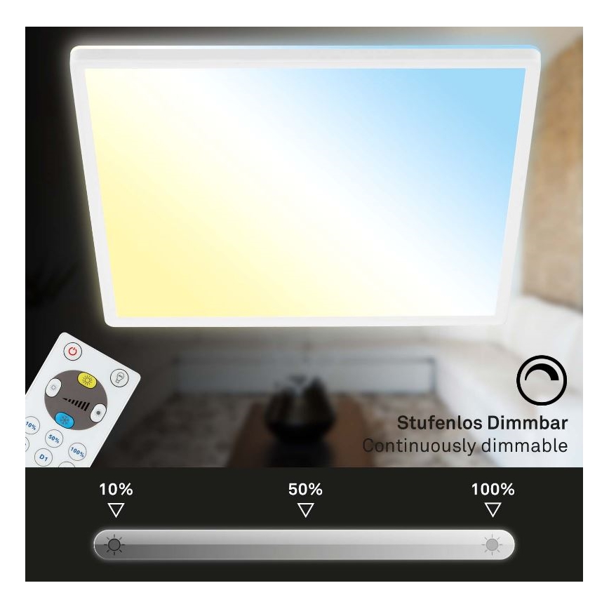 Briloner 7082-016 - LED Stmievateľné stropné svietidlo SLIM LED/22W/230V 2700-6500K + diaľkové ovládanie