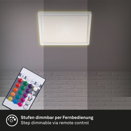 Briloner 7090-416 - LED RGBW Stmievateľné stropné svietidlo SLIM LED/15W/230V + diaľkové ovládanie
