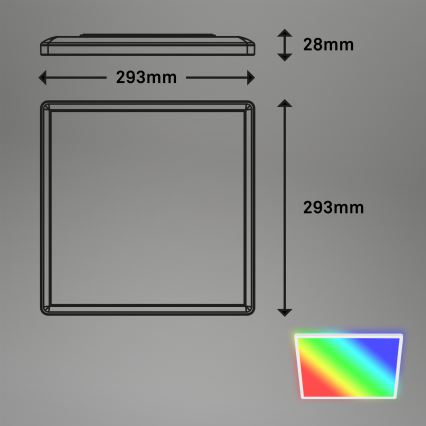 Briloner 7090-416 - LED RGBW Stmievateľné stropné svietidlo SLIM LED/15W/230V + diaľkové ovládanie