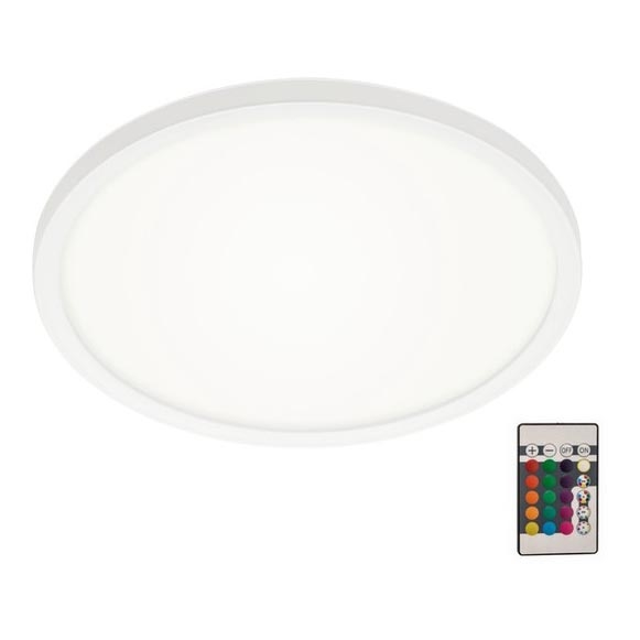 Briloner 7092-416 - LED RGBW Stmievateľné stropné svietidlo SLIM LED/15W/230V + diaľkové ovládanie