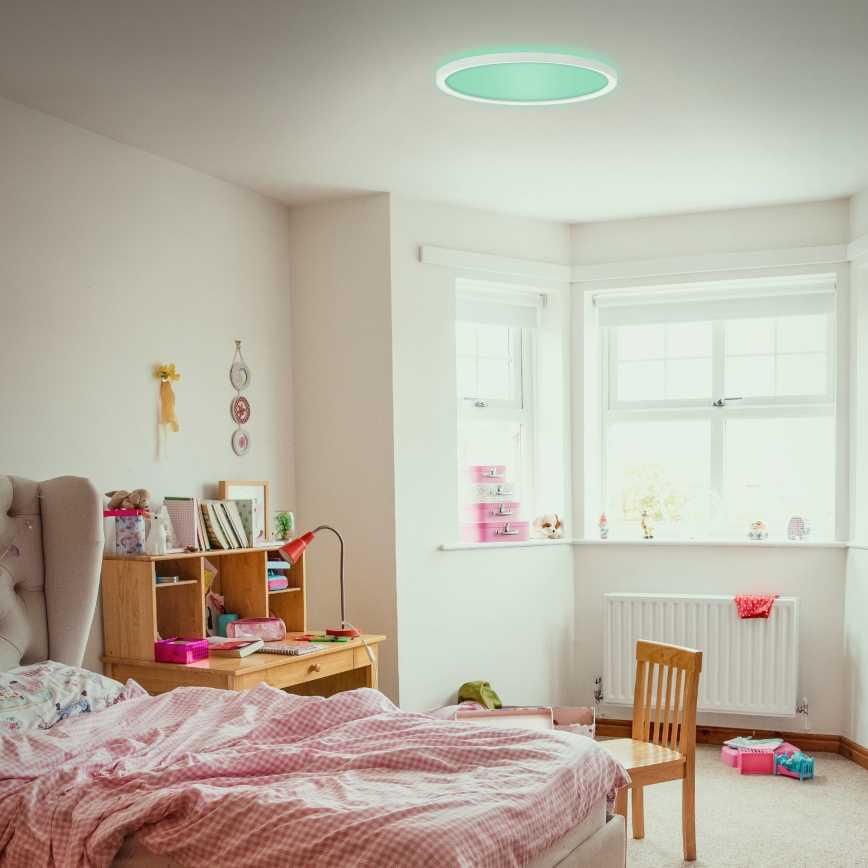 Briloner 7092-416 - LED RGBW Stmievateľné stropné svietidlo SLIM LED/15W/230V + diaľkové ovládanie