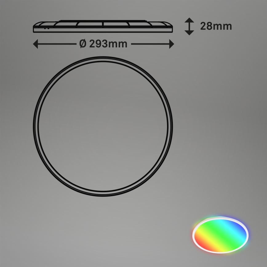 Briloner 7092-416 - LED RGBW Stmievateľné stropné svietidlo SLIM LED/15W/230V + diaľkové ovládanie