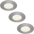 Briloner 7103432 - SADA 3xLED Stmievateľné kúpeľňové podhľadové svietidlo LED/4,9W/230V IP44 matný chróm