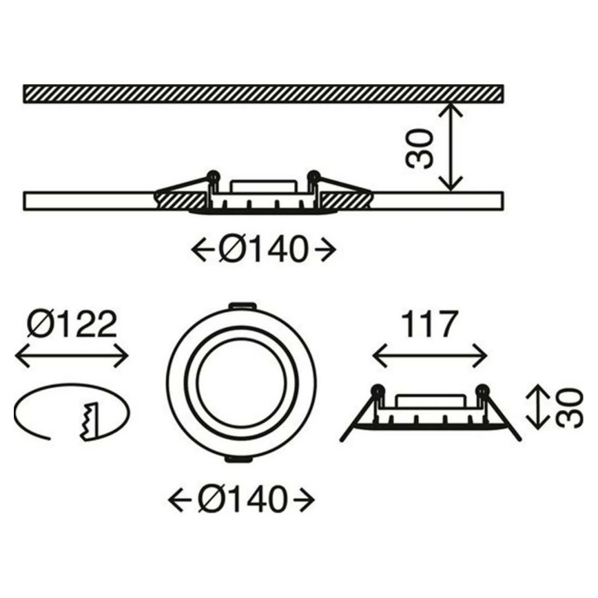 Briloner 7116-412 - LED Kúpeľňové podhľadové svietidlo FLAT IN LED/9W/230V IP23